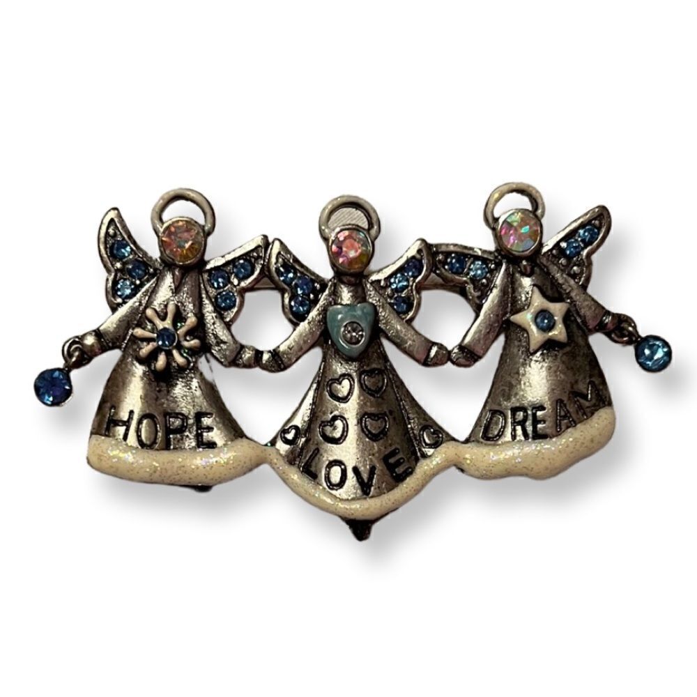 ⭐️3/$25⭐️ Signed Kenneth Cole Three Angels Hope Love Dream Brooch